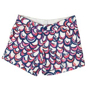 Lilly Pulitzer Seersucker Women's Shorts White Blue Pink Patterned Cotton Size 2